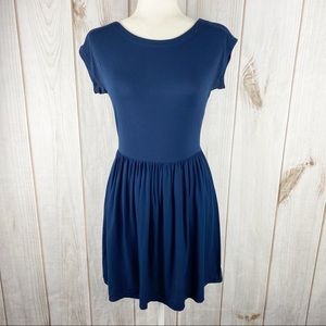 UNIQLO Navy Blue Skater Dress - Size XS